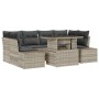 Juego de Sofá de Jardín Conjunto de 7 Gris Ratan PE de , Sofás de exterior - Ref: Foro24-3357855, Precio: 612,01 €, Descuento: %