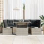 Juego de Sofá de Jardín Conjunto de 7 Gris Ratan PE de , Sofás de exterior - Ref: Foro24-3357855, Precio: 612,01 €, Descuento: %