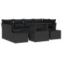 Juego de Sofá de Jardín Set de 7 Negro Poliratán, vidrio de , Sofás de exterior - Ref: Foro24-3357856, Precio: 571,36 €, Desc...