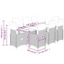 Set de mesa y sillas jardín 9 piezas y cojines ratán PE marrón en Conjuntos de jardín | Comprar online en Foru.es