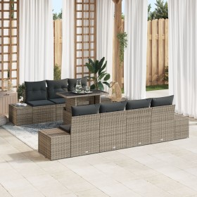 Conjunto de Sofá de Jardín 8 Piezas Gris, Ratán Oscuro de , Sofás de exterior - Ref: Foro24-3357862, Precio: 654,26 €, Descue...