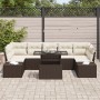 Juego de Sofá de Jardín Juego de 8 Marrón Oscuro, Crema de , Sofás de exterior - Ref: Foro24-3357871, Precio: 610,99 €, Descu...