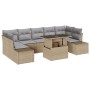 Conjunto de Sofás de Jardín 8 Piezas Beige Ratán Polietileno de , Sofás de exterior - Ref: Foro24-3357873, Precio: 617,11 €, ...