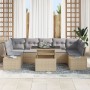 Conjunto de Sofás de Jardín 8 Piezas Beige Ratán Polietileno de , Sofás de exterior - Ref: Foro24-3357873, Precio: 617,11 €, ...