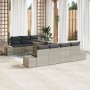 Conjunto de Sofás de Jardín Set de 7 Gris Ratán, Poliéster de , Sofás de exterior - Ref: Foro24-3357885, Precio: 610,12 €, De...
