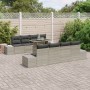 Conjunto de Sofás de Jardín Set de 7 Gris Ratán, Poliéster de , Sofás de exterior - Ref: Foro24-3357885, Precio: 610,12 €, De...