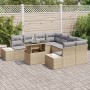 Conjunto de sofá de jardín Juego de 9 Gris, Beige Poliratán de , Sofás de exterior - Ref: Foro24-3357893, Precio: 698,92 €, D...