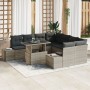 Conjunto de Sofá de Jardín 9 Piezas Beige, Gris Oscuro Ratán de , Sofás de exterior - Ref: Foro24-3357895, Precio: 719,19 €, ...
