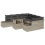 Conjunto de Sofá de Jardín 9 Piezas Beige, Gris Oscuro Ratán de , Sofás de exterior - Ref: Foro24-3357895, Precio: 719,19 €, ...