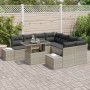 Conjunto de Sofá de Jardín 9 Piezas Beige, Gris Oscuro Ratán de , Sofás de exterior - Ref: Foro24-3357895, Precio: 719,19 €, ...