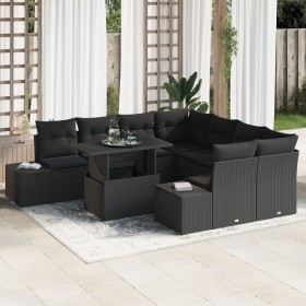 Juego de Sofá de Jardín Conjunto de 9 Negro de , Sofás de exterior - Ref: Foro24-3357896, Precio: 681,56 €, Descuento: %
