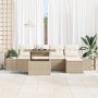 Juego de Sofás de Jardín Conjunto de 6 Beige Ratán de , Sofás de exterior - Ref: Foro24-3357904, Precio: 501,28 €, Descuento:...