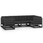 Set de muebles de jardín 6 pzas con cojines madera pino negro de vidaXL, Conjuntos de jardín - Ref: Foro24-3077298, Precio: 7...