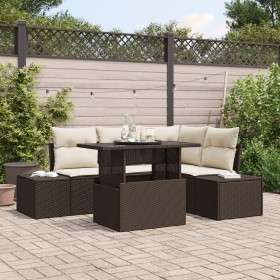 Conjunto de Sofás de Jardín Set de 5 Marrón Rattan de , Sofás de exterior - Ref: Foro24-3357911, Precio: 445,20 €, Descuento:...