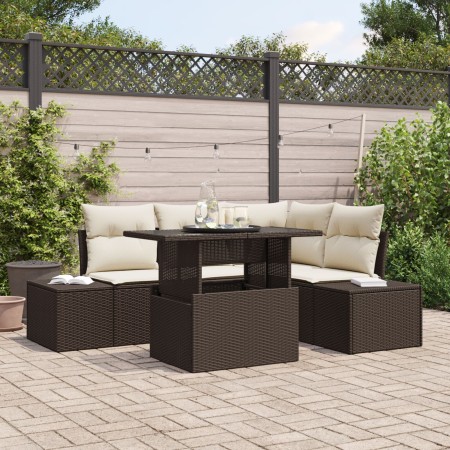 Conjunto de Sofás de Jardín Set de 5 Marrón Rattan de , Sofás de exterior - Ref: Foro24-3357911, Precio: 445,20 €, Descuento:...