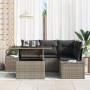 Juego de Sofás de Jardín Set de 5 Gris Rattan, Poliéster de , Sofás de exterior - Ref: Foro24-3357912, Precio: 433,82 €, Desc...