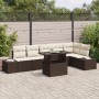 Conjunto de sofá de jardín Set de 7 Marrón Ratán de , Sofás de exterior - Ref: Foro24-3357931, Precio: 556,79 €, Descuento: -5%%