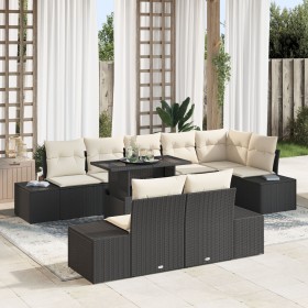 Juego de Sofá de Jardín Conjunto de 9 Marco Negro con cojines crema de , Sofás de exterior - Ref: Foro24-3357940, Precio: 706...