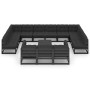 Set de muebles de jardín 14 pzas con cojines madera pino negro de vidaXL, Conjuntos de jardín - Ref: Foro24-3077293, Precio: ...