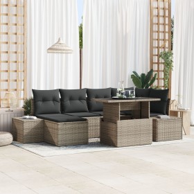 Juego de Sofás de Jardín Set de 7 Beige Rattan, Poliéster de , Sofás de exterior - Ref: Foro24-3357952, Precio: 536,39 €, Des...