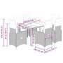 Set de mesa y sillas de jardín 7 pzas y cojines ratán PE beige en Conjuntos de jardín | Comprar online en Foru.es