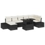 Conjunto de Sofá de Jardín Set de 8 Negro y Crema de , Sofás de exterior - Ref: Foro24-3357960, Precio: 557,89 €, Descuento: %