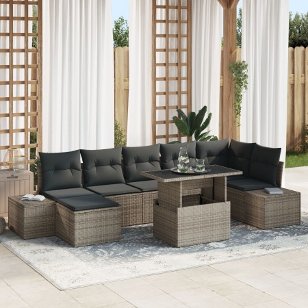Set de Sofá de Jardín Set de 8 Gris Poliratán de , Sofás de exterior - Ref: Foro24-3357962, Precio: 571,85 €, Descuento: %