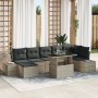 Juego de Sofás de Jardín Conjunto de 8 Gris Ratán y tela de , Sofás de exterior - Ref: Foro24-3357965, Precio: 654,27 €, Desc...