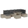 Juego de Sofás de Jardín Conjunto de 8 Gris Ratán y tela de , Sofás de exterior - Ref: Foro24-3357965, Precio: 654,27 €, Desc...