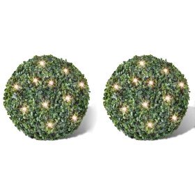 Hoja Artificial Bola de poda 35 cm Con cuerda de LED solar 2 piezas en Decoración Festiva y Estacional | Comprar online en Foru.