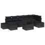 Juego de Sofá de Jardín Set de 8 Negro Ratan Poly, Vidrio de , Sofás de exterior - Ref: Foro24-3357966, Precio: 587,64 €, Des...
