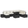 Set de Sofás de Jardín Juego de 9 Negro y crema Ratán y poliéster de , Sofás de exterior - Ref: Foro24-3357970, Precio: 608,7...