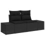 Juego de Sofá de Jardín Set de 8 Negro Ratan Poly, Vidrio de , Sofás de exterior - Ref: Foro24-3357966, Precio: 587,64 €, Des...