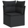 Juego de Sofá de Jardín Set de 8 Negro Ratan Poly, Vidrio de , Sofás de exterior - Ref: Foro24-3357966, Precio: 587,64 €, Des...