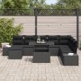 Conjunto de Sofá de Jardín Conjunto de 9 Negro Ratán de , Sofás de exterior - Ref: Foro24-3357976, Precio: 640,51 €, Descuent...