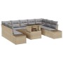 Juego de Sofá de Jardín Set de 10 Beige Ratán Sofá de Exterior de , Sofás de exterior - Ref: Foro24-3357983, Precio: 752,39 €...