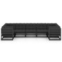 Set de muebles de jardín 7 pzas con cojines madera pino negro de vidaXL, Conjuntos de jardín - Ref: Foro24-3077308, Precio: 8...