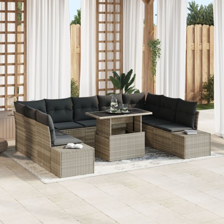 Set de Sofá de Jardín Set de 10 Beige y Gris de , Sofás de exterior - Ref: Foro24-3357985, Precio: 773,48 €, Descuento: -5%%