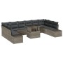Juego de Sofá de Jardín 11 Piezas Gris Rattan, Cojines de Poliéster de , Sofás de exterior - Ref: Foro24-3357992, Precio: 784...