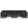 Set de muebles de jardín 8 pzas con cojines madera pino negro de vidaXL, Conjuntos de jardín - Ref: Foro24-3077313, Precio: 9...