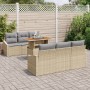 Juego de 5 Beige y Gris Ratán y Poliéster Mediano de , Sofás de exterior - Ref: Foro24-3358520, Precio: 578,34 €, Descuento: %