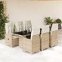 Set de mesa y sillas de jardín 7 pzas y cojines ratán PE beige en Conjuntos de jardín | Comprar online en Foru.es