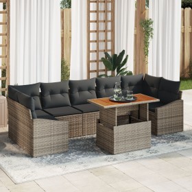 Juego de Sofá de Jardín de 8 Piezas con Cojines Gris Poliratán de , Sofás de exterior - Ref: Foro24-3358540, Precio: 555,92 €...