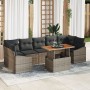 Juego de Sofá de Jardín de 8 Piezas con Cojines Gris Poliratán de , Sofás de exterior - Ref: Foro24-3358540, Precio: 555,92 €...