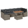 Juego de Sofá de Jardín de 8 Piezas con Cojines Gris Poliratán de , Sofás de exterior - Ref: Foro24-3358540, Precio: 555,92 €...