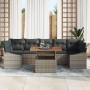 Juego de Sofá de Jardín de 8 Piezas con Cojines Gris Poliratán de , Sofás de exterior - Ref: Foro24-3358540, Precio: 555,92 €...
