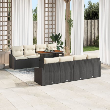 Juego de Sofás de Jardín de 7 Piezas con Cojines Negro Poliratán de , Sofás de exterior - Ref: Foro24-3358546, Precio: 511,93...