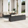 Juego de Sofás de Jardín de 7 Piezas con Cojines Negro Poliratán de , Sofás de exterior - Ref: Foro24-3358546, Precio: 511,93...
