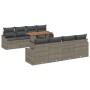 Conjunto de sofá de jardín de 7 piezas con cojines grises de ratán de , Sofás de exterior - Ref: Foro24-3358547, Precio: 651,...