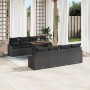 Juego de Sofá de Jardín de 7 piezas con Cojines Negro Poliratán de , Sofás de exterior - Ref: Foro24-3358550, Precio: 654,79 ...
